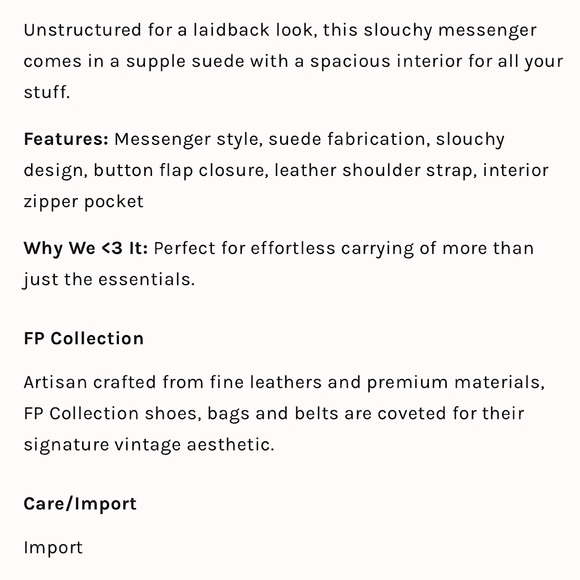 NEW Free People Roswell Slouchy Suede Messenger - Picture 7 of 12